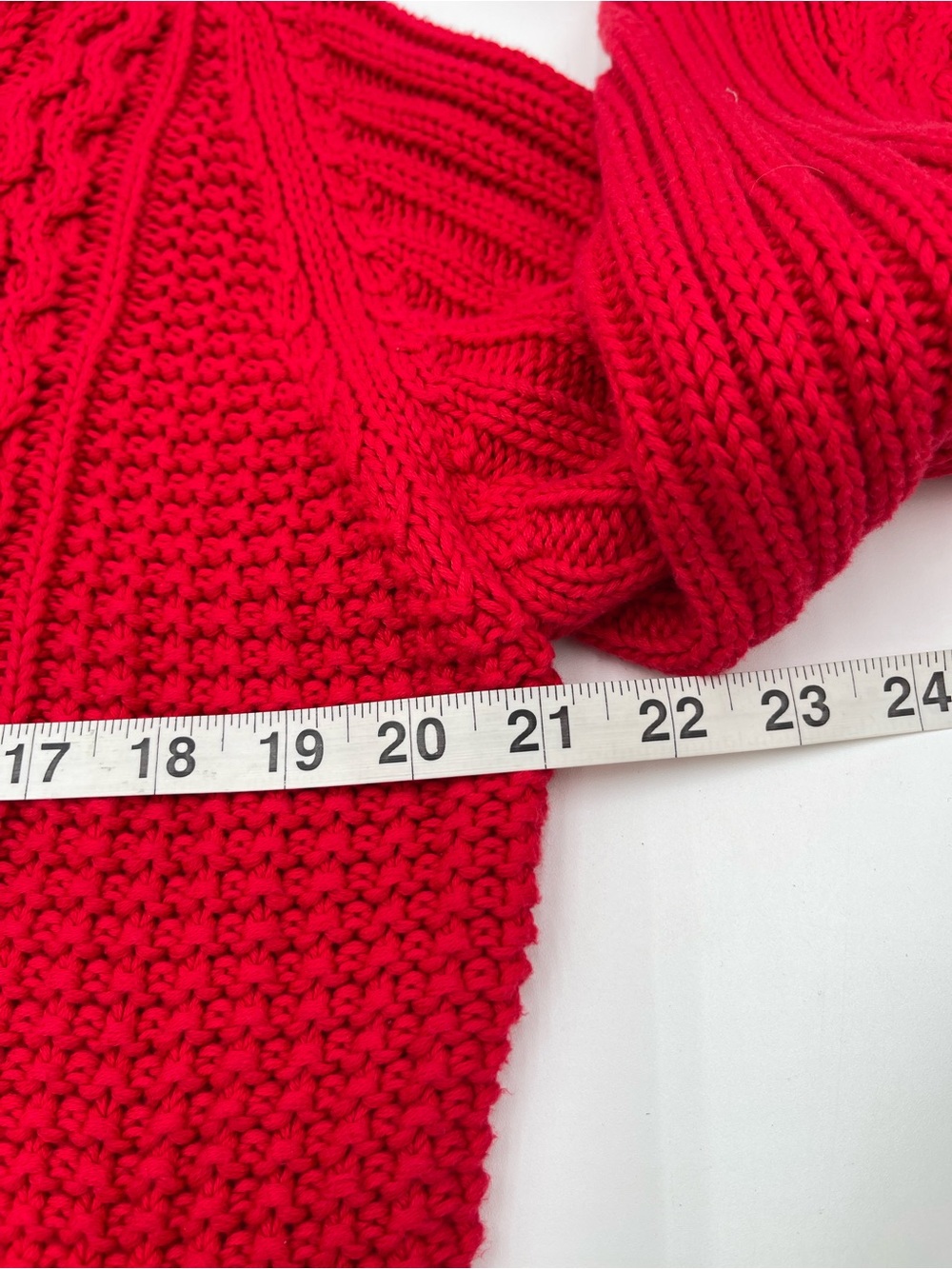 Leo & Nicole Womens XL Red Cable Knit Turtleneck Sweater 100% Cotton Long Sleeve - Picture 9 of 11